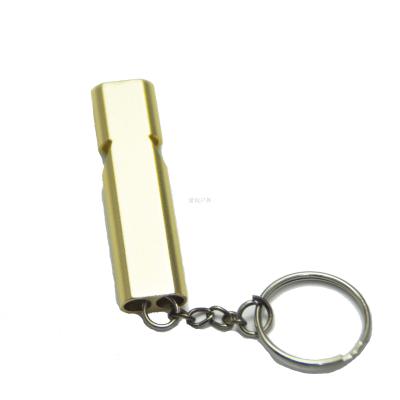 Double tube high frequency survival whistle blasting whistle aluminum alloy whistle metal whistle manufacturer