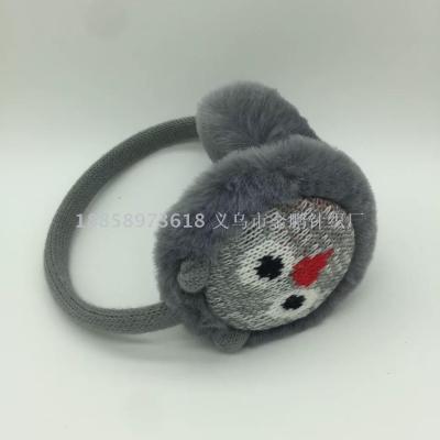 New winter fashion cartoon knitted children owl multi-color earmuffs