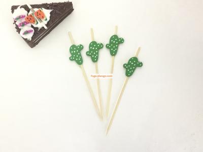 Wooden toothpick cactus pick party plug cake fruit insert party supplies 12pcs
