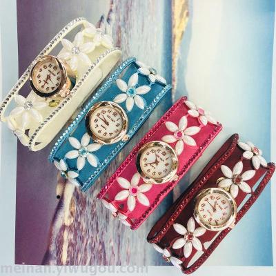 New Korean flannelette ladies with casual fashion watch
