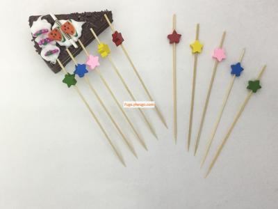 Wooden toothpick five-pointed star pick party plug-in cake fruit insert party supplies 12pcs