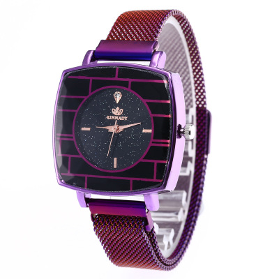 Shake sound hot style square three-scale ladies star watch lazy watch watch magnet watch band magnet wrist watch