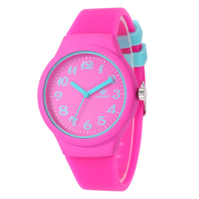 Candy color silicone color foreign trade WISH hold hot style digital scale watch simple silicone female watch