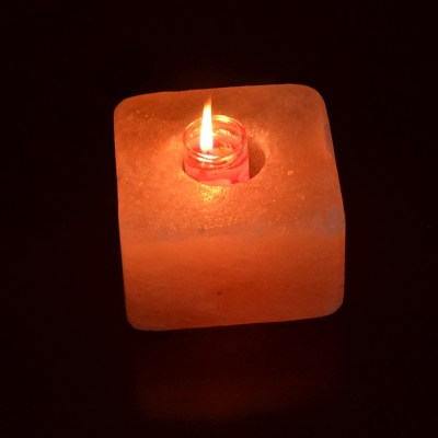 Square Small Candlestick Small Night Lamp Himalayan Crystal Salt Light