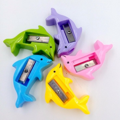 Japan and South Korea Stationery Cartoon Dolphin Mixed Color Pencil Sharpener Environmental Protection Mixed Color Pencil Shapper Wholesale Can Be Customization as Request