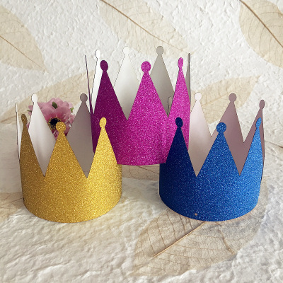 Kim powder Korean crown birthday hat party hat adult children general birthday party dressing supplies layout