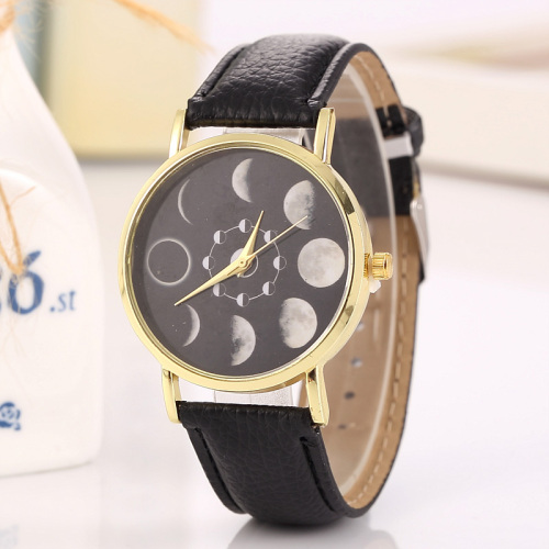 Customized WeChat New Wish Popular Monthly Schedule Student Leather-Belt Watch Women‘s Fashion Watch Factory Wholesale