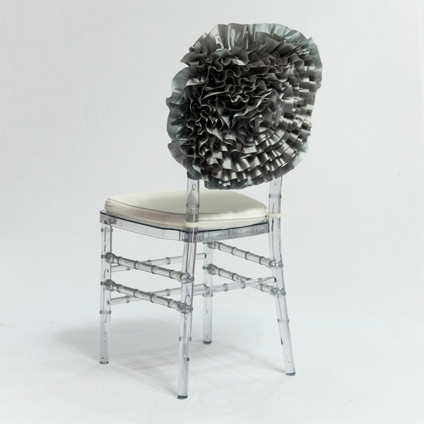 时尚立体绣花大盘花弹力椅背花婚庆酒店户外婚礼装饰 