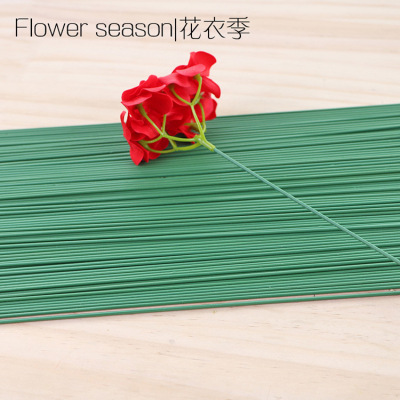 Rose material diy handmade flower material green plastic bag wire flower rod flower branch green wire rod flower shop
