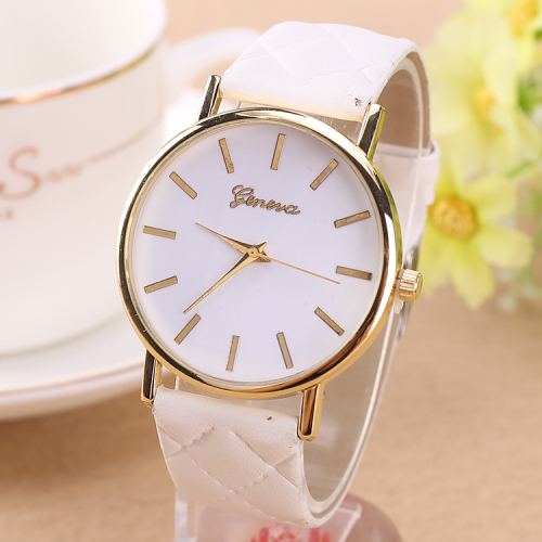 geneva stitching mesh belt quartz watch takeaway hot gold fashion unisex watch