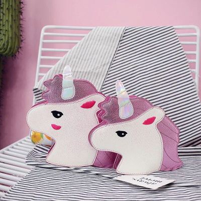 Foreign trade new laser embroidery unicorn single shoulder bag creative cartoon animal crossbody bag lovely personality female bag