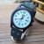 Cross-border foreign trade hot style abrasive belt men's watch with digital scale calendar quartz watch manufacturer one