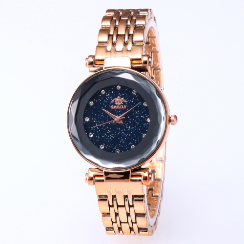 new arrival hot sale simple scale fashion 12 diamond starry sky diamond mirror plastic strap casual quartz watch