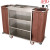 Stainless steel double-sided linen cart in hotel, guestroom, service cart at the entrance to the room, hand-pushed clean