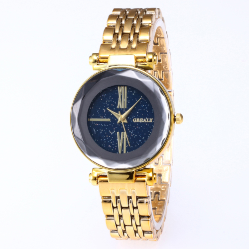 New Arrival Hot Sale Simple Scale Fashion Roman Digital Starry Sky Diamond Mirror Plastic Strap Casual Quartz Watch