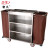 Stainless steel double-sided linen cart in hotel, guestroom, service cart at the entrance to the room, hand-pushed clean