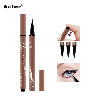 Music Flower Cool Fresh Press Type Waterproof Smear-Proof Liquid Eyeliner M6014