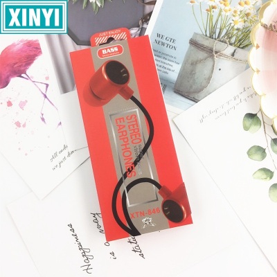 Xtn-846 in-ear small earphone 5 colors optional with mark voice call MP3 mobile phone general sales.