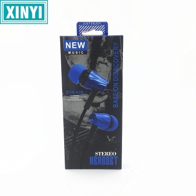 Xtn-839 in-ear small earphone 5 colors optional with mark voice call MP3 mobile phone general sales.