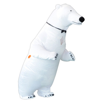 A novelty polar bear inflatable costume for the holiday party