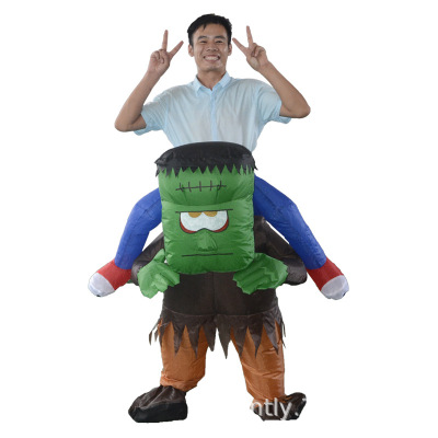 Splicing fake two person costume hot style frankenstein inflatable costume holiday party performance costume