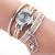 2019 new stylish twine silver four-leaf clover multi-layer ladies watch bracelet watch with long strap