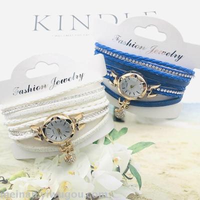 New Korean pendant with diamond ladies winding decorative watches
