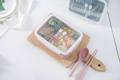 J06-5482 New pure natural eco-friendly wheat straw lunch box Student lunch box Wheat fragrance separate box