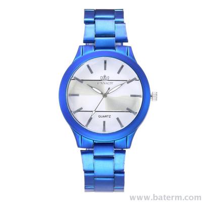 Cross-border hot fashion large dial color case nail metal watchband quartz watch