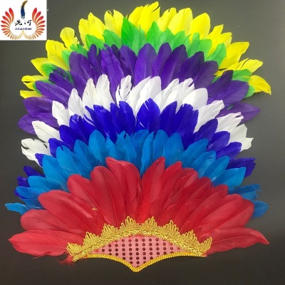 Indian Headwear Headband Feather Hat Festival Props