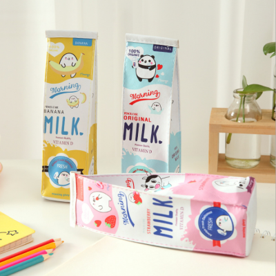 Milk pencil bag pencil bag student stationery bag Japanese and Korean writing case