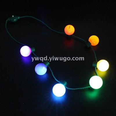 ZD Halloween Christmas Led Glowing Necklace Super Bright Safety Buckle Light Cable Factory Direct Sales Bulb Necklace