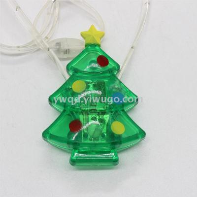 ZD Manufacturer Christmas Luminous Necklace Christmas Tree Shape Led Glowing Necklace Foreign Trade Popular Style Light-Emitting Pendant