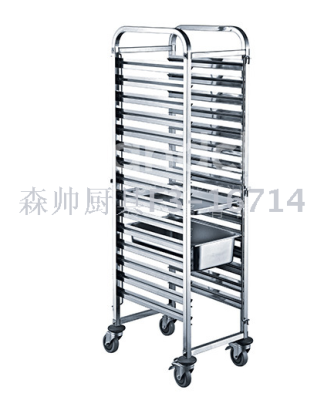 Food Tray Trolley Rack Stainless Steel Food Trailer Square Plate Frame Baking Tray Parts Car Portion Basin Shelf Dining 
