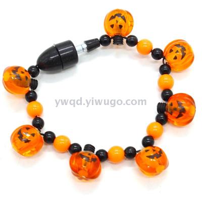 ZD Manufacturer Foreign Trade Popular Style LED Luminous Bracelet Magnet Bracelet Halloween Luminous Bracelet Pumpkin Head Lighting Chain
