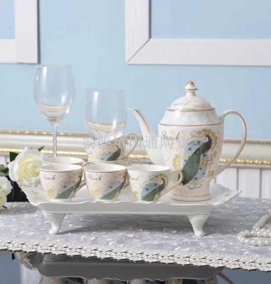 Jingdezhen wedding gift promotion ceramic craft ceramic water ware cup coffee cup coffee pot ceramic pot tea set