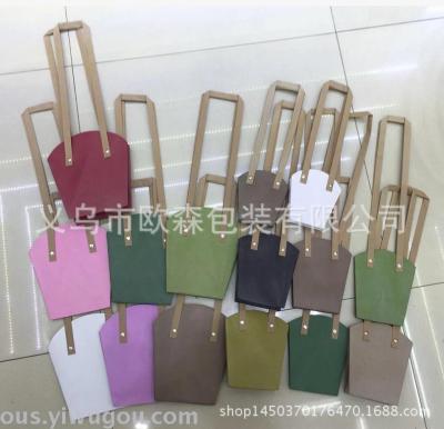 Factory Direct Sales Kraft Paper Waterproof Gift Bag Bonsai Flower Handbag Plant Waterproof Gift Bag Wholesale