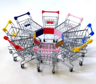 Factory Direct Sales Crafts Ornaments Wholesale Trolley Mini Shopping Trolley Mini Supermarket Shopping
