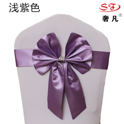 Bow-tie chair back flower wedding decoration ribbon wholesale hotel wedding celebration activities celebration meetings do not tie elastic chair cover