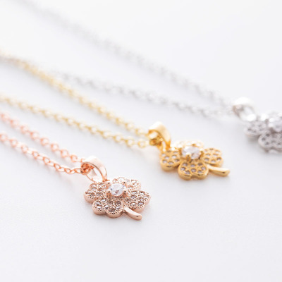 Hot Sale Clover All-Matching Simple Korean Style Exquisite Fashion Jewelry Wholesale Female Pendant Jewelry Chain