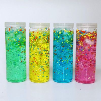 New high bottle sequined gold powder environmental protection transparent pearl crystal slime gum slime mud