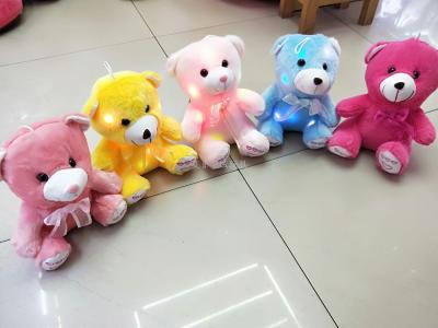 Creative colorful luminous teddy bear plush toy embroidered bear doll birthday valentine 's day gift