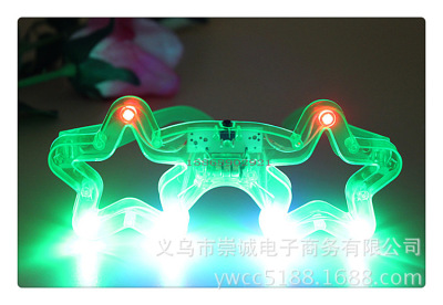 0782 Five-Pointed Star Flash Glasses Luminous Glasses Glowing Creative Small Gift Factory Direct Sales
