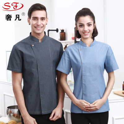 Chef short sleeve Chinese style thin style breathable after the kitchen after the hotel tooling western restaurant worki