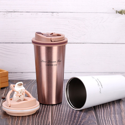 Stainless steel fashion simple business car coffee cup holding cup car water thermal coffee cup