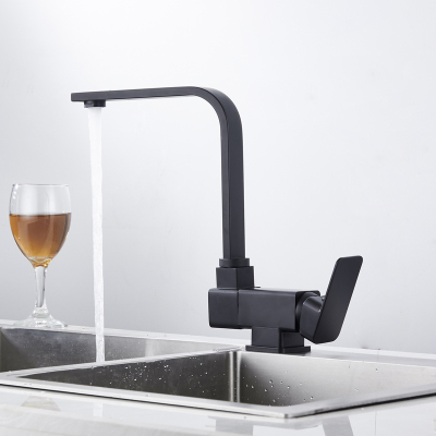 The kitchen cold hot water faucet black euramerican style 7 words can rotate dish basin faucet copper main body faucet