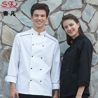 Chef's short sleeve men's and women's work clothes hotel western restaurant chef's work clothes thin spell color new c