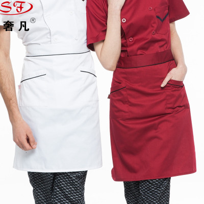 Chef apron home kitchen cooking waist black men and women coffee tea hotel western restaurant apron