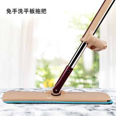 The new hand - free wash flat mop add thick rod increase panel lazy mop self - squeeze water wash - free flat mop