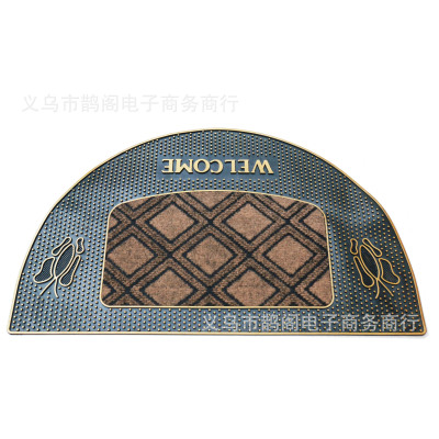 Shida European Style Semicircle Pattern Villa Style Non-Slip Absorbent Carved Thickened PVC Foot Pad Door Mat Wholesale Direct Sales